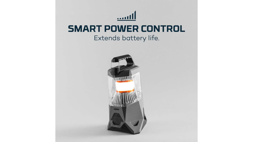 Nebo Galileo Powerful Lantern and Power Bank, 500 Lumens, Gray, NEB-LTN-1000