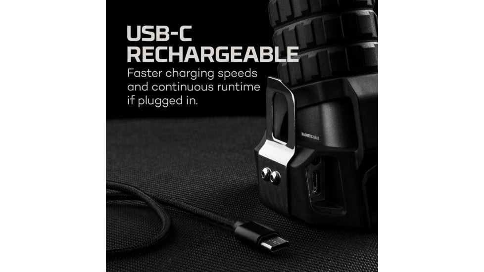 Nebo Luxtreme SL25R Rechargeable 1/4 Mile Spotlight w/ Integrated COB, Black/Grey, NEB-SPT-1004