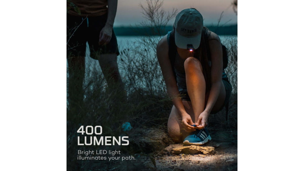 Nebo Mycro Turbo Mode Rechargeable Headlamp and Cap Light, 400 Lumens, Black, NEB-HLP-0011