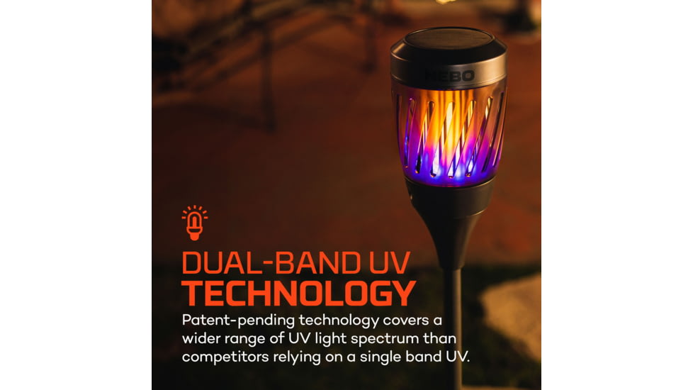 Nebo Solar Torch Zapper 1200mAh Li-ion Battery LED Lantern