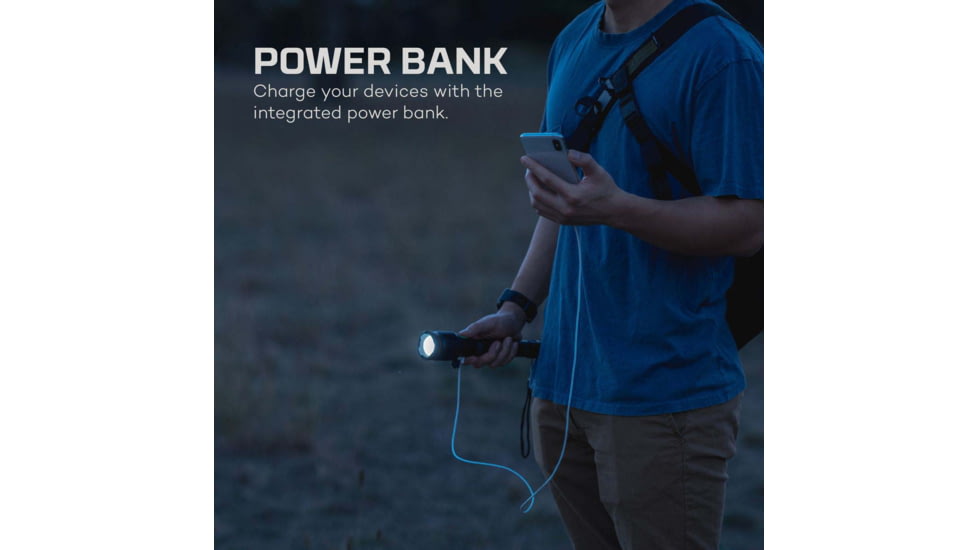 Nebo Redline Blast RC 3200 Lumens Rechargeable Waterproof Flashlight w/ Power Bank, Black, NEB-FLT-0009