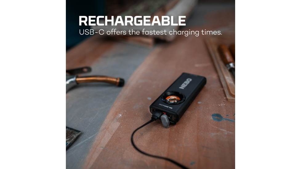 Nebo SLIM LED Flashlight, Lithium Ion, White/Red, 1200 Lumens, Black, NEB-WLT-1007