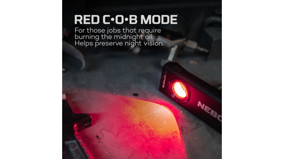 Nebo SLIM LED Flashlight, Lithium Ion, White/Red, 1200 Lumens, Black, NEB-WLT-1007