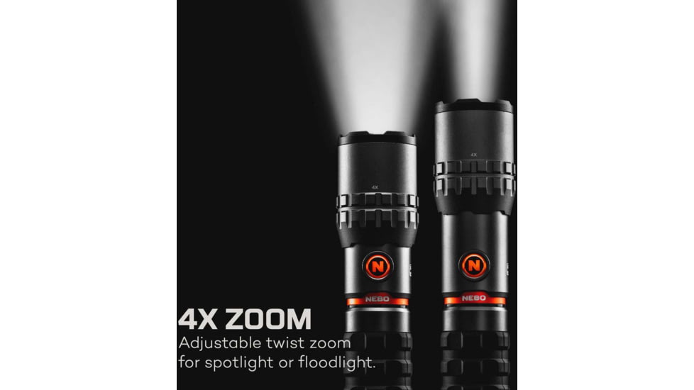 Nebo Slyde King 2K USB-C Rechargeable LED Flashlight and Work Light, Black, NEB-WLT-1003