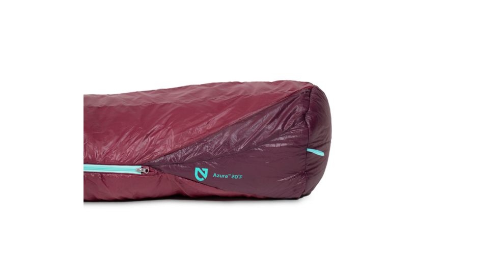 NEMO Equipment Azura Synthetic Mummy Bag 20 Degree, Malbec/Aqua, Regular, 811666030221