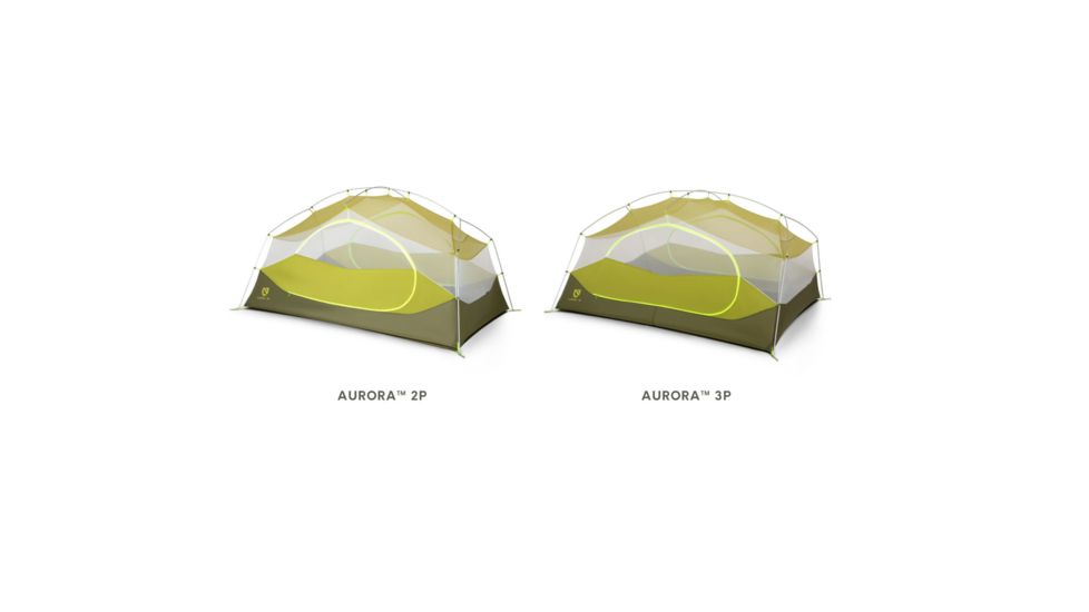 NEMO Equipment Aurora Tent and Footprint - 3 Person, Nova Green, 811666032195