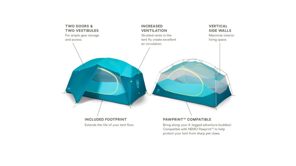NEMO Equipment Aurora Tent and Footprint - 2 Person, Surge, 811666031365