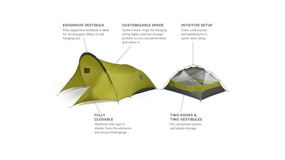 NEMO Equipment Dagger Porch - 3 Person, Birch Leaf Green, 811666031426