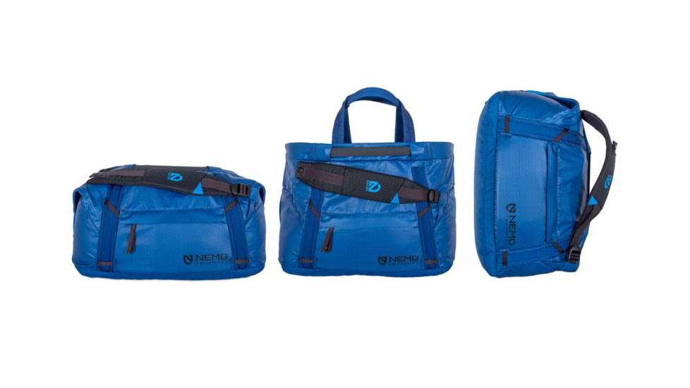 NEMO Equipment Double Haul Convertible Duffel Bag, 30L, Lake, 811666035943