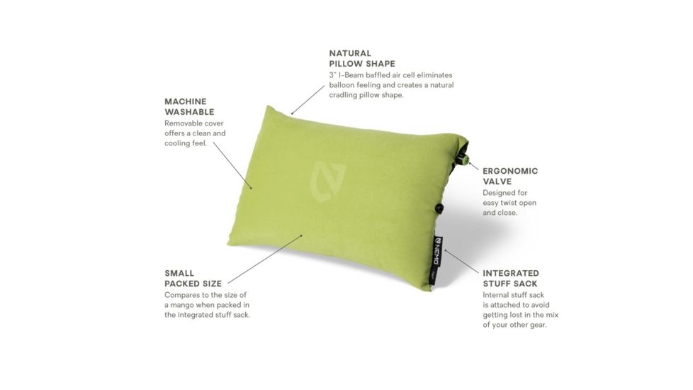 NEMO Equipment Fillo Pillow, Canopy Green, 811666031198