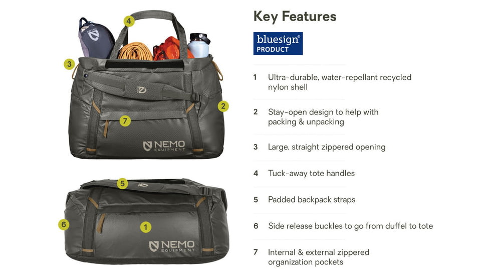 NEMO Equipment 2026 Double Haul 55L Duffel Bag