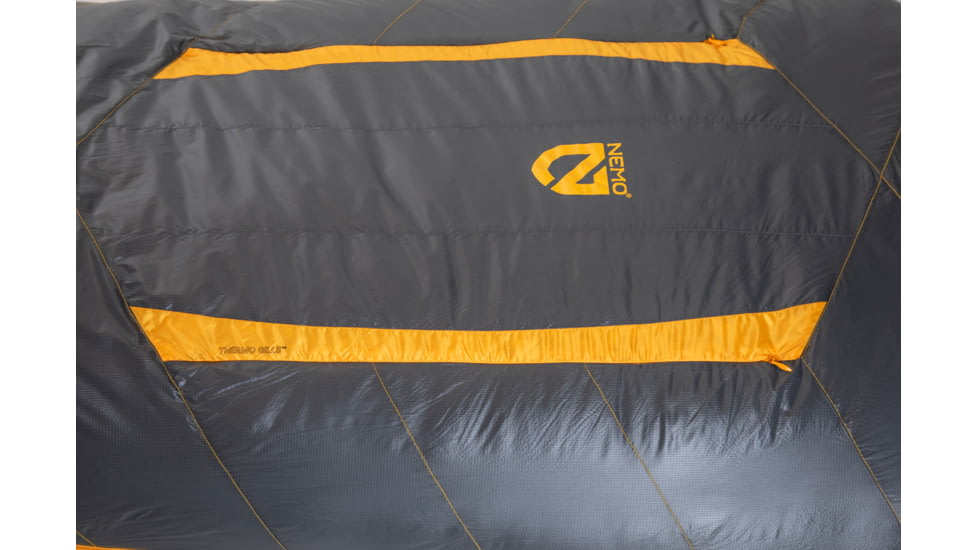 NEMO Equipment Sonic -20 Sleeping Bag, Goodnight Gray / Torch, Regular, 811666034540