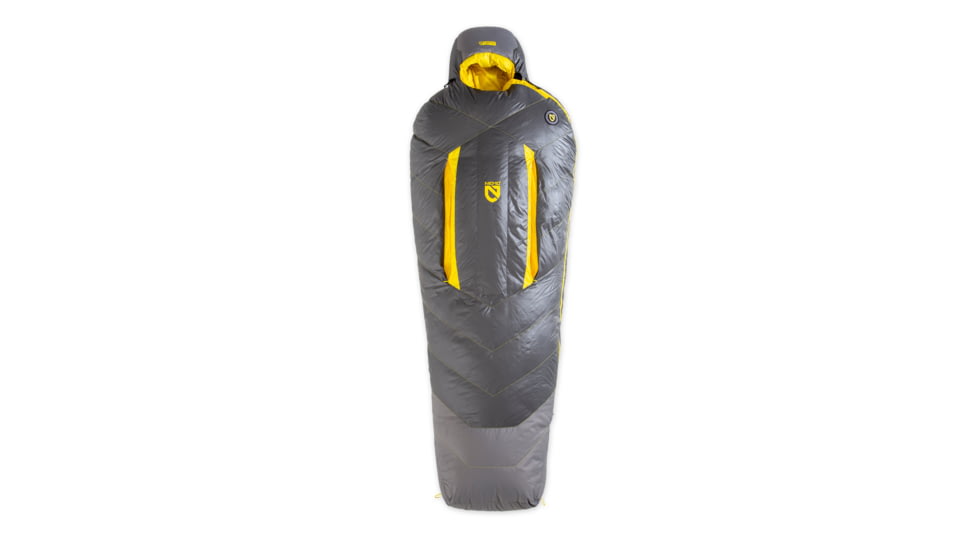 NEMO Equipment Sonic Down Sleeping Bag 0 Degree, Goodnight Gray / Goldfinch, Short, 811666034519