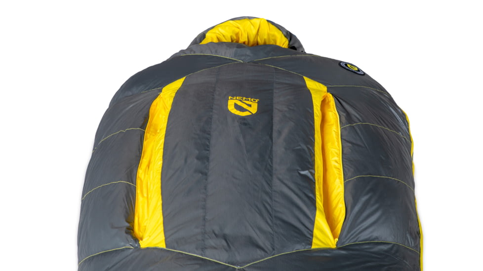 NEMO Equipment Sonic Down Sleeping Bag 0 Degree, Goodnight Gray / Goldfinch, Short, 811666034519