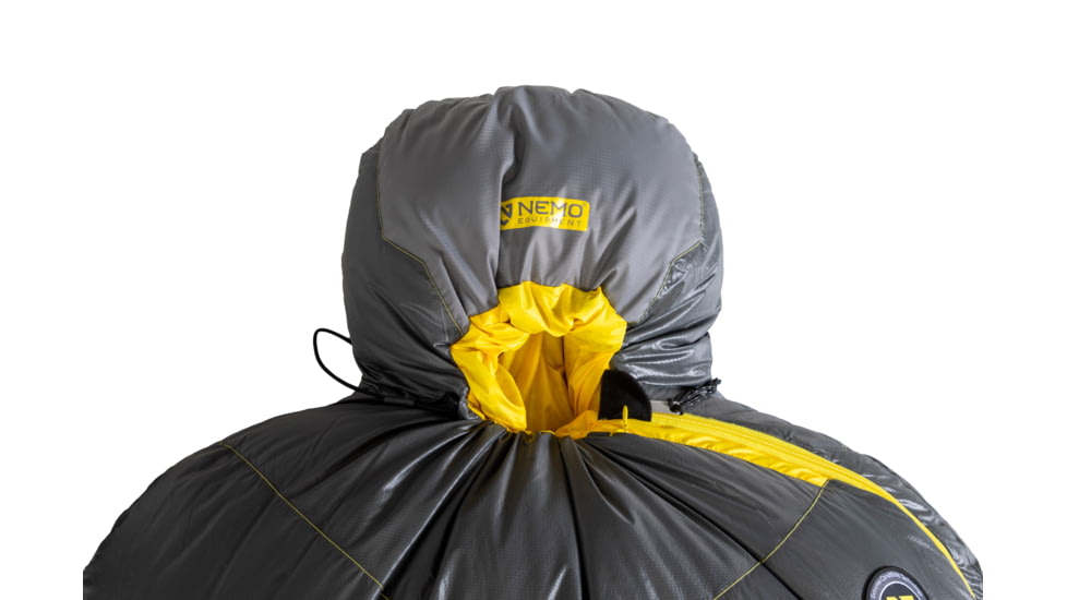 NEMO Equipment Sonic Down Sleeping Bag 0 Degree, Goodnight Gray / Goldfinch, Short, 811666034519