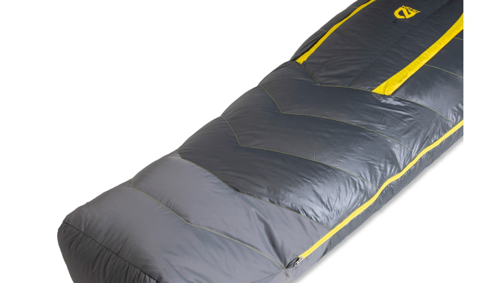 NEMO Equipment Sonic Down Sleeping Bag 0 Degree, Goodnight Gray / Goldfinch, Short, 811666034519
