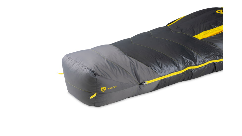 NEMO Equipment Sonic 0 Degree Down Sleeping Bag, Goodnight Gray / Goldfinch, Short, 811666034519