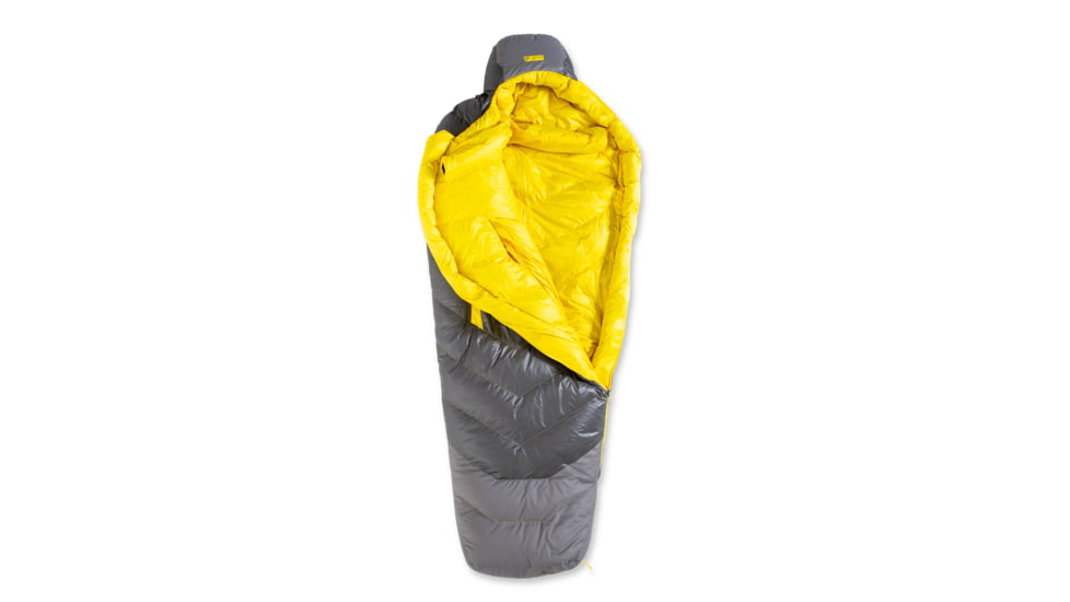 NEMO Equipment Sonic Down Sleeping Bag 0 Degree, Goodnight Gray / Goldfinch, Short, 811666034519