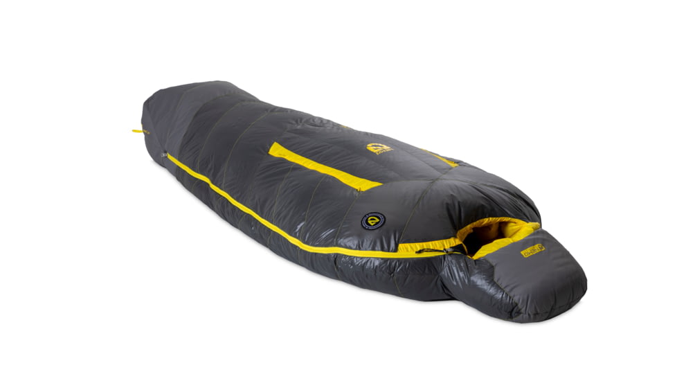 NEMO Equipment Sonic Down Sleeping Bag 0 Degree, Goodnight Gray / Goldfinch, Short, 811666034519