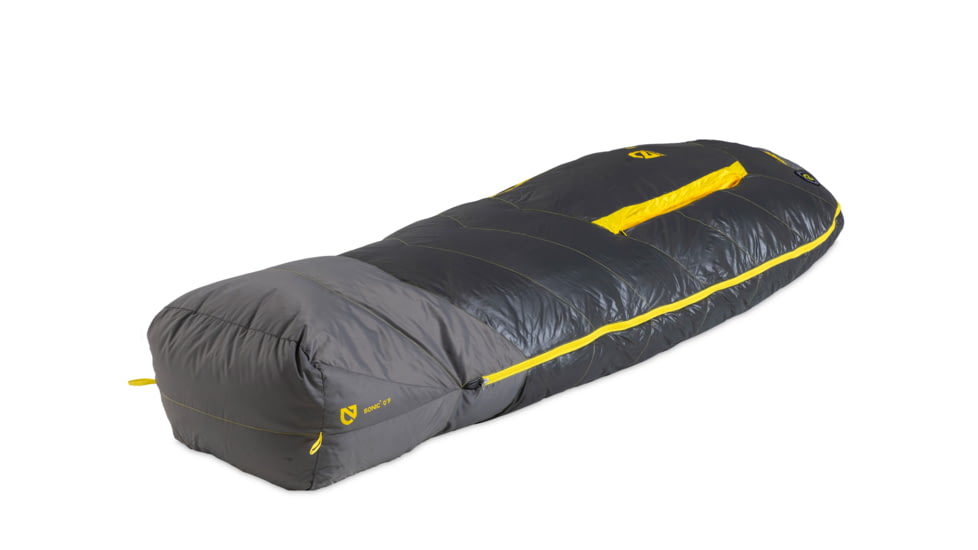 NEMO Equipment Sonic Down Sleeping Bag 0 Degree, Goodnight Gray / Goldfinch, Short, 811666034519