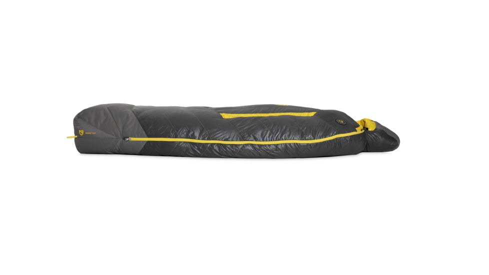 NEMO Equipment Sonic Down Sleeping Bag 0 Degree, Goodnight Gray / Goldfinch, Short, 811666034519