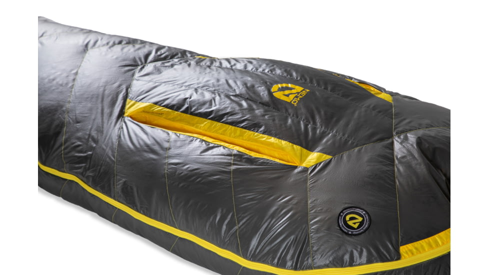 NEMO Equipment Sonic Down Sleeping Bag 0 Degree, Goodnight Gray / Goldfinch, Short, 811666034519