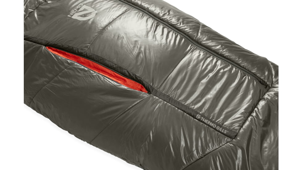 NEMO Equipment Soul 15/25F Endless Promise Synthetic Mummy Sleeping Bag, Smokey Olive / Fog / Spicy Orange, Short, 811666036193