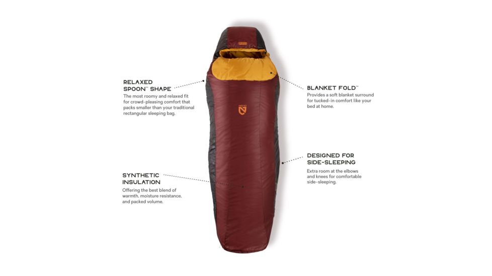 NEMO Equipment Tempo 50 Sleeping Bag - Mens, Harvest/Waxed Leather, Regular, Left Zip, 811666030733