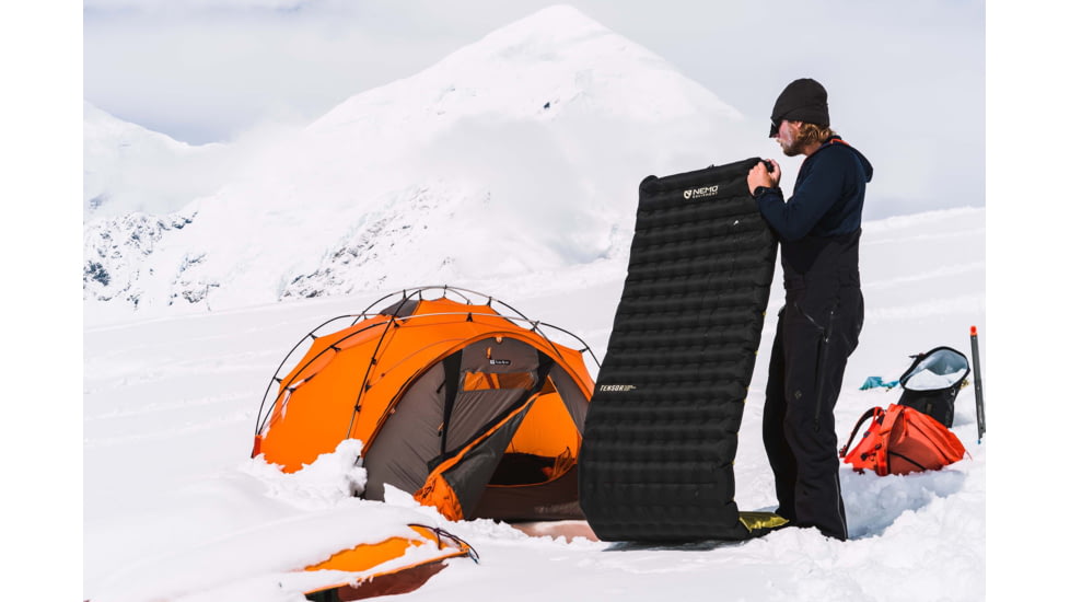 NEMO Equipment Tensor Extreme Conditions Sleeping Pad, Black/Birch Bud/Citron, Regular Mummy, 811666034281