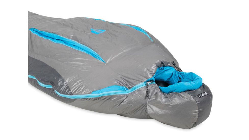 NEMO Equipment Kayu Down Mummy Bag 30 Degree, Carbon/Blue Flame, Long, 811666030122