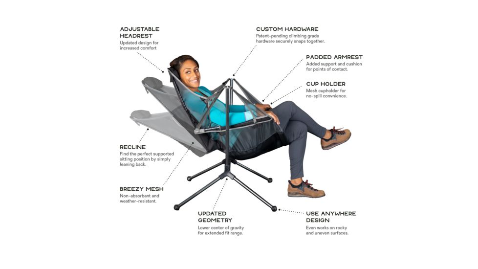 NEMO Equipment Stargaze Recliner Luxury Chair, Graphite/Smoke, 814041019439