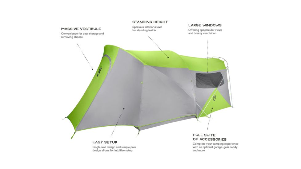NEMO Equipment Wagontop 6P Tent - 6 Person-Aluminum/Clover