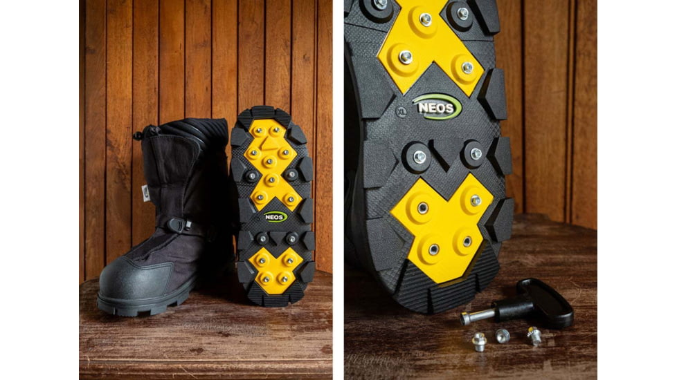 Neos Explorer Glacier Trek Spike Overshoes, Black, 2XL, EXGG-BLK-2XL
