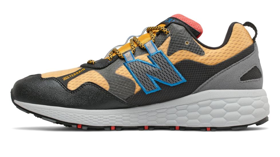 New Balance Fresh Foam Crag V2 Trailrunning Shoes - Mens, Varsity Gold/Black/Toro Red/ Neo Classic Blue, 10.5 US, MTCRGLR2 D 105