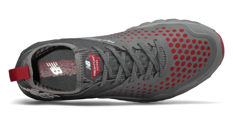 New Balance Fresh Foam Hierro v4 Trail Running Shoes - Men's, Lead/Scarlet/Orca, Standard, 9.5 US, MTHIERG4 D 095