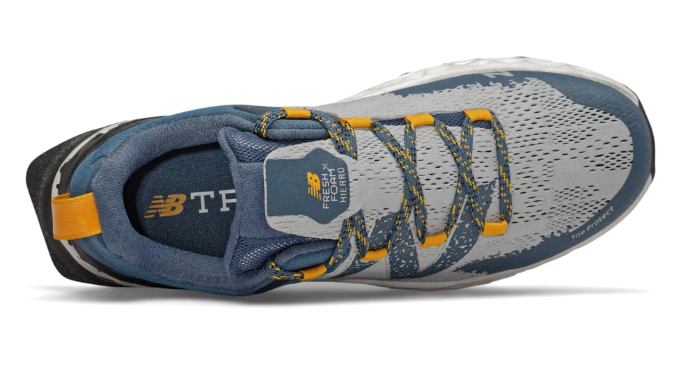 New Balance Fresh Foam Hierro V5 Trailrunning Shoes - Mens, Light Aluminum/Chromatic Yellow, 9.5 US, MTHIERG5 D 095