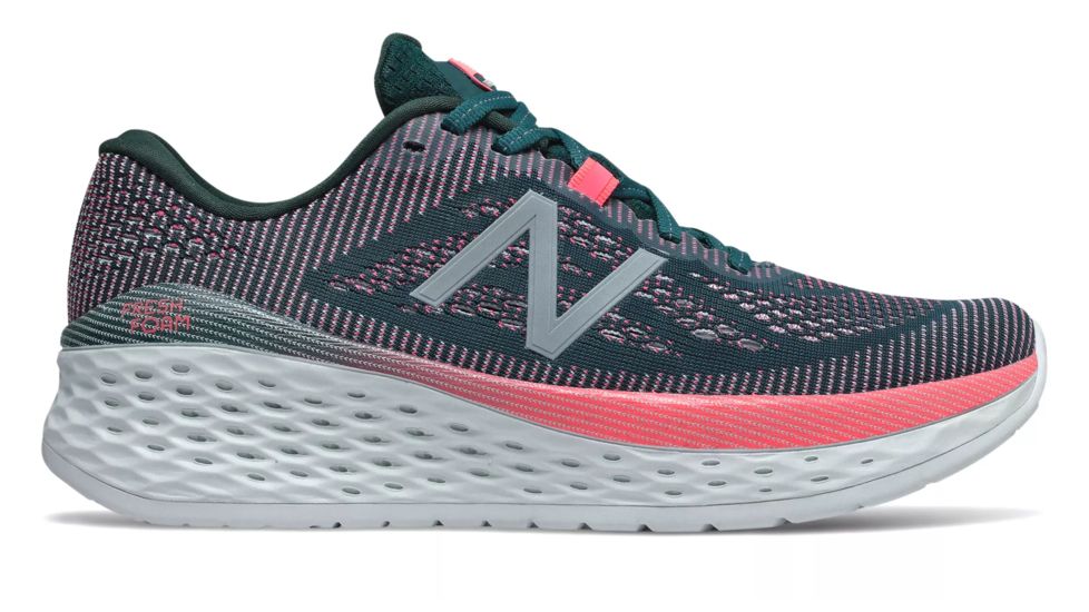 New Balance Fresh Foam More - Womens, Tropical Green/Guava/Winter Sky, 9 US, WMORTL B 09
