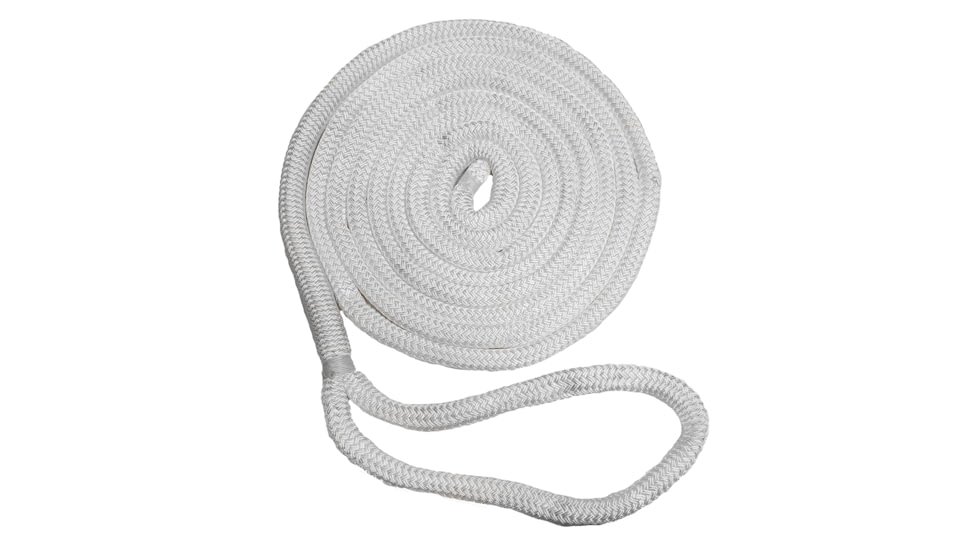 New England Ropes 1/2in Double Braid Dock Line - White - 35ft, C5050-16-00035