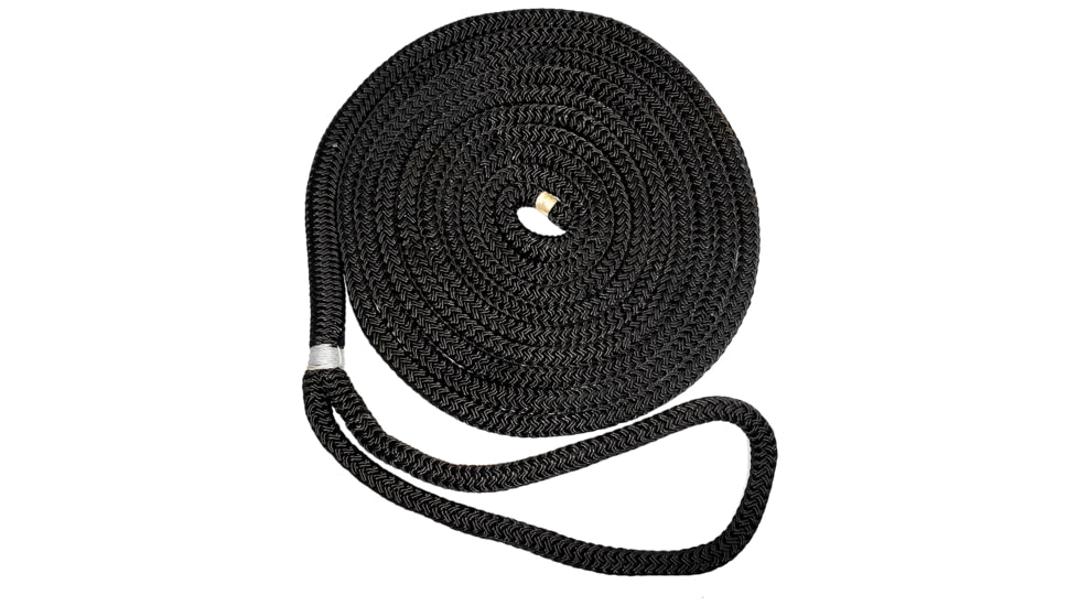 New England Ropes 3/4in Double Braid Dock Line - Black - 35ft, C5054-24-00035