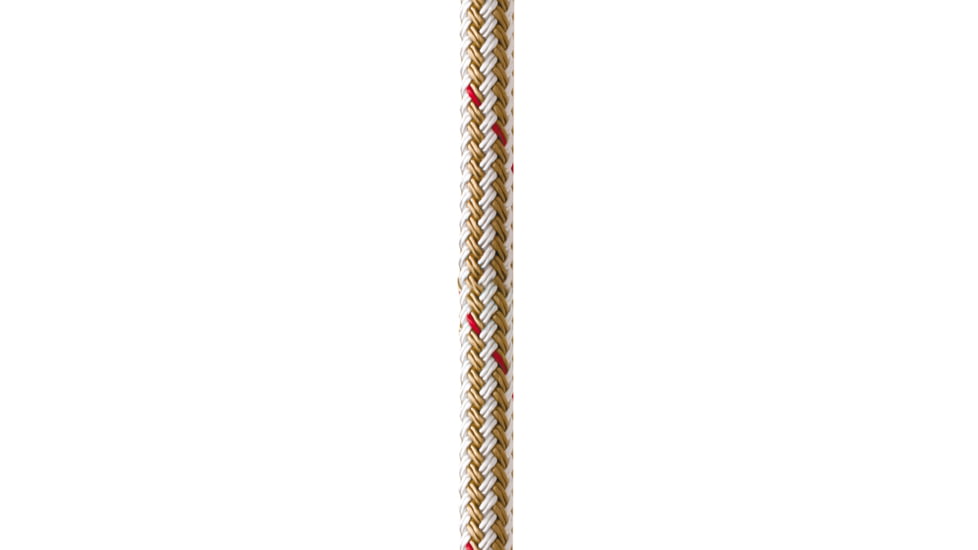 New England Ropes 3/8" x 15' Nylon Double Braid Dock Line - White/Gold w/Tracer 76560