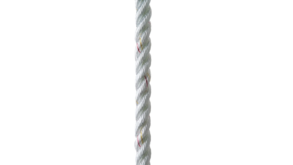 New England Ropes 5/8&quot; X 50' Premium Nylon 3 Strand Dock Line - White w/Tracer 76611
