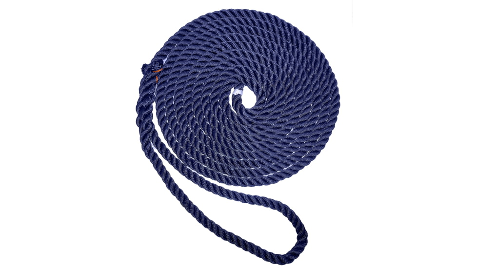 New England Ropes 5/8in Premium 3-Strand Dock Line - Navy Blue - 15ft, C6053-20-00015