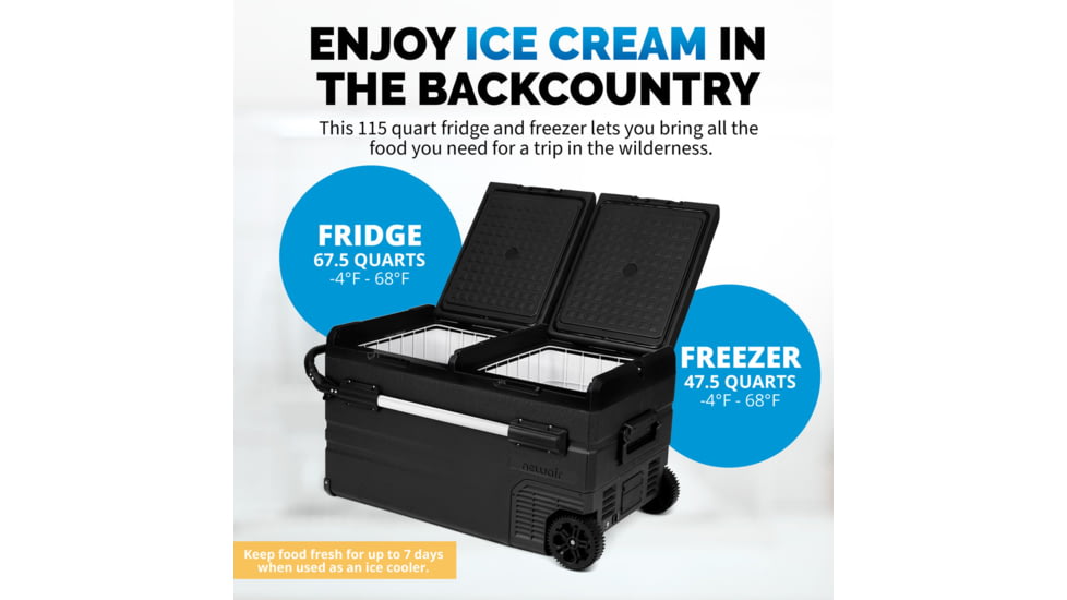 NewAir 115 Qt Portable 12v/24v Electric Fridge/Freezer, Black, NPR122GA00