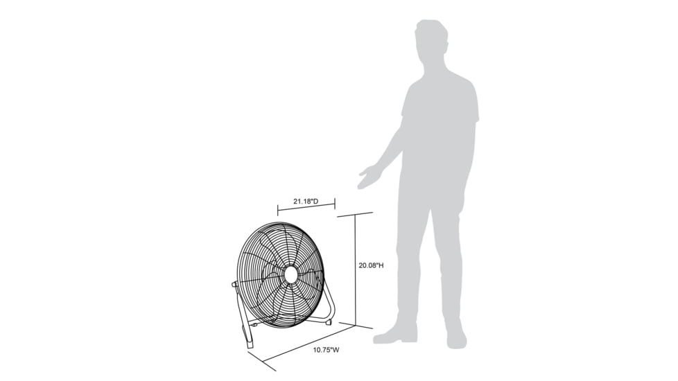 NewAir 18in High Velocity Portable Floor Fan, Black, WindPro18F