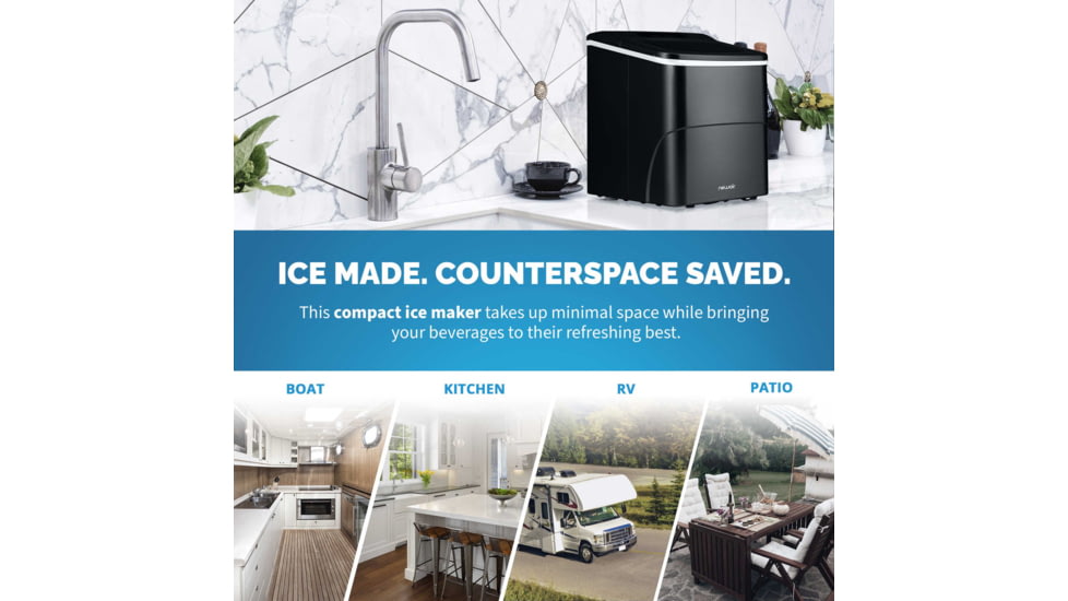 NewAir 26 lbs. Countertop Ice Maker, Black, NIM026MB00