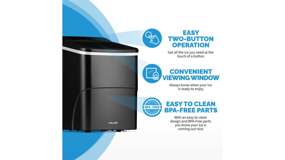 NewAir 26 lbs. Countertop Ice Maker, Black, NIM026MB00