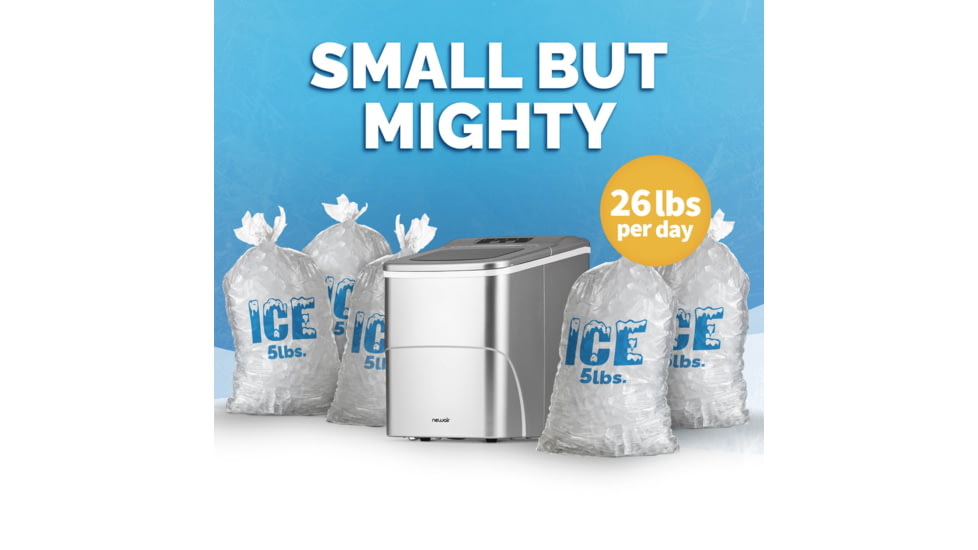 NewAir 26 lbs. Countertop Ice Maker, Stainless Steel, NIM026MS00