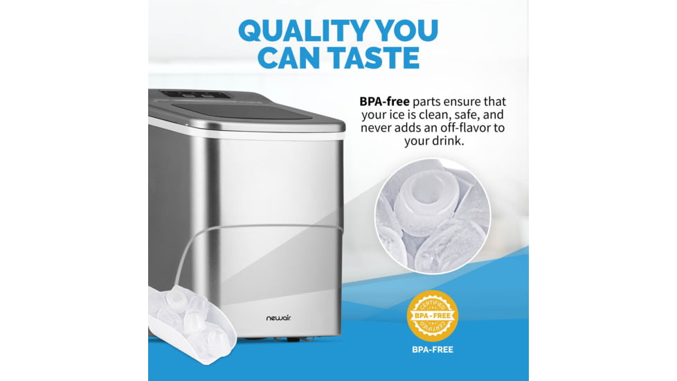 NewAir 26 lbs. Countertop Ice Maker, Stainless Steel, NIM026MS00