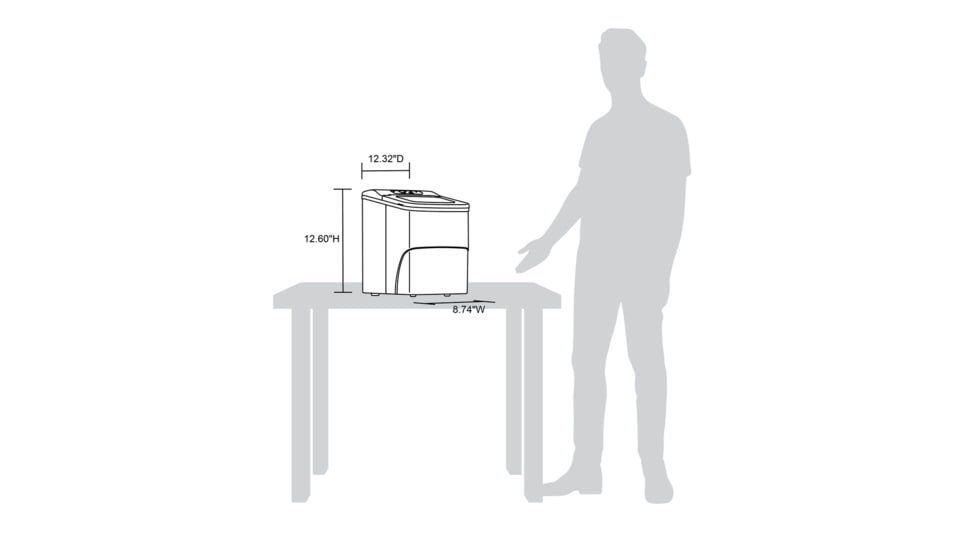 NewAir 26 lbs. Countertop Ice Maker, Stainless Steel, NIM026MS00