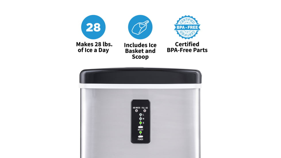 NewAir 28 lbs. Countertop Ice Maker, Multi, AI-100SS